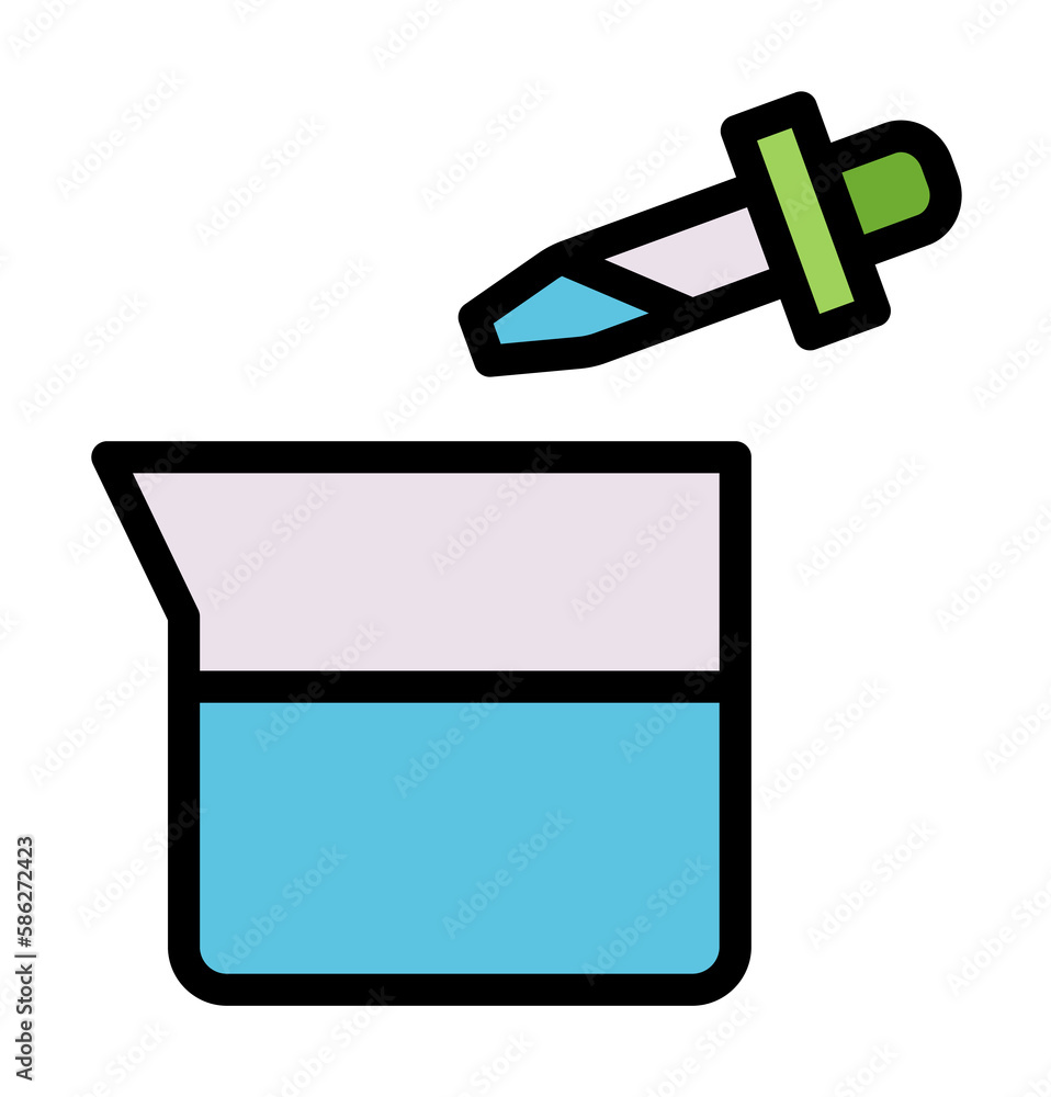 Aufkleber flask, pipette icon. simple color with outline elements of stinks icons for ui and ux, website or mo
