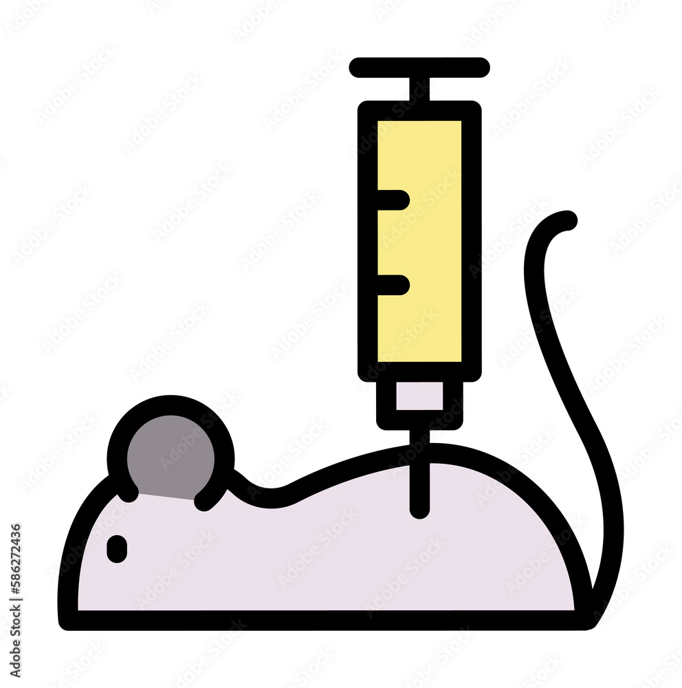 Poster mouse, injection icon. simple color with outline elements of stinks icons for ui and ux, website or 