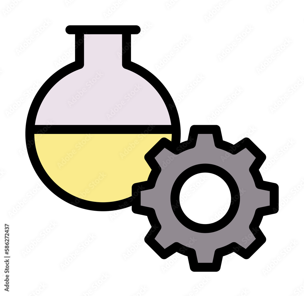 Poster flask, gear icon. simple color with outline elements of stinks icons for ui and ux, website or mobil