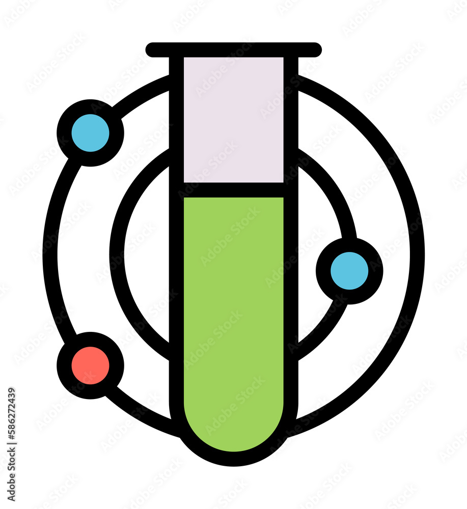 Poster flask, atom icon. simple color with outline elements of stinks icons for ui and ux, website or mobil