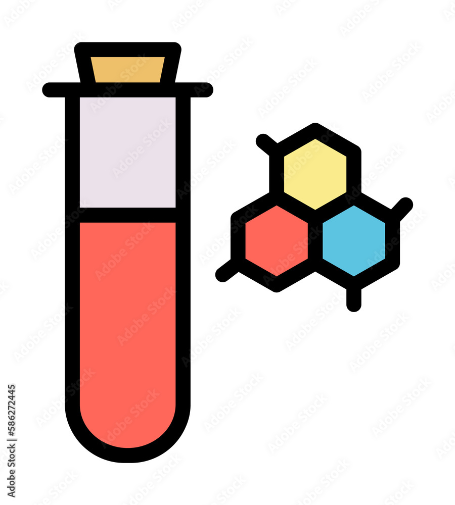 Poster flask, molecule icon. simple color with outline elements of stinks icons for ui and ux, website or m