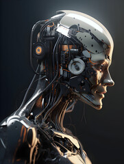 A Humanoid Cyborg Robot Created by Generative AI