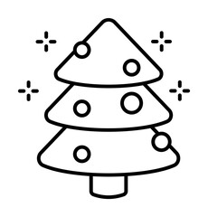 Tree, toys icon. Simple line, outline of new year icons for ui and ux, website or mobile application