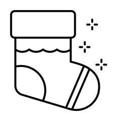 Sock, present icon. Simple line, outline of new year icons for ui and ux, website or mobile application