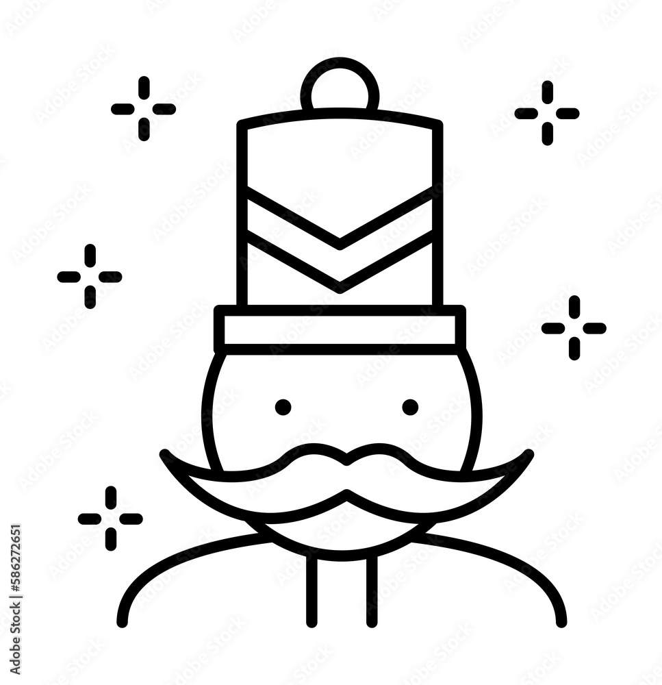 Poster nutcracker, man icon. simple line, outline of new year icons for ui and ux, website or mobile applic