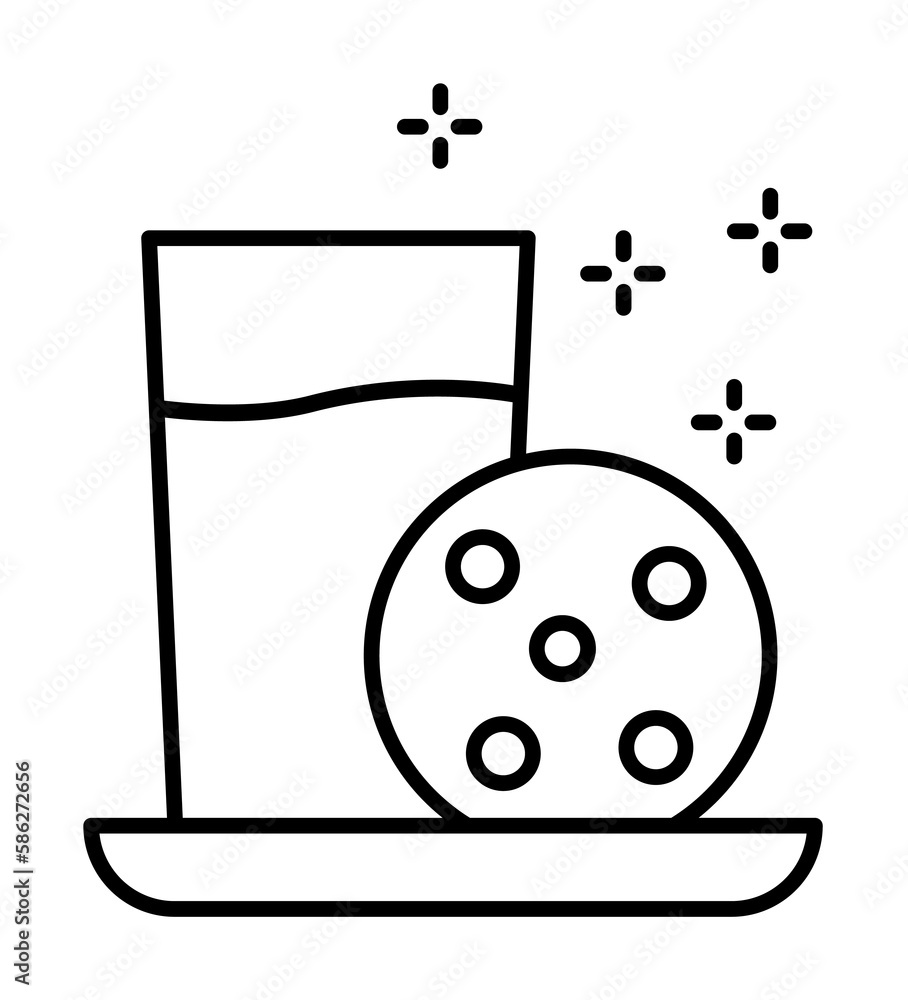 Poster milk, cookie icon. simple line, outline of new year icons for ui and ux, website or mobile applicati