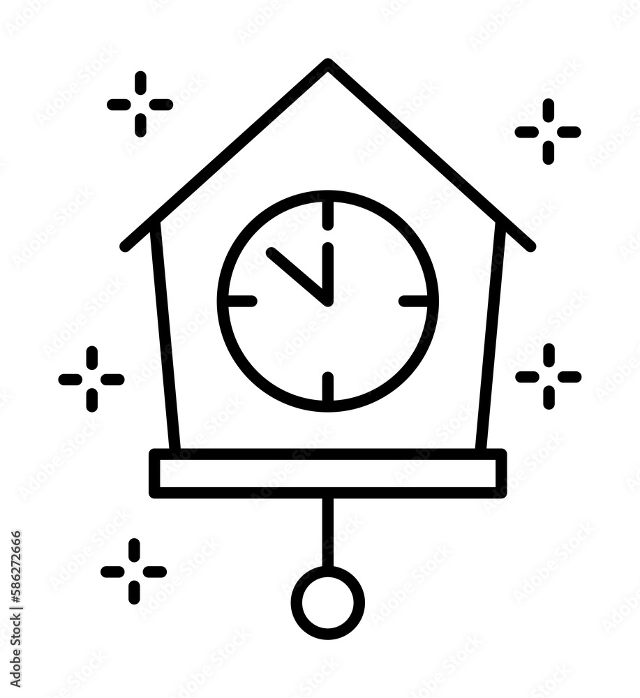 Poster watch, clock icon. simple line, outline of new year icons for ui and ux, website or mobile applicati