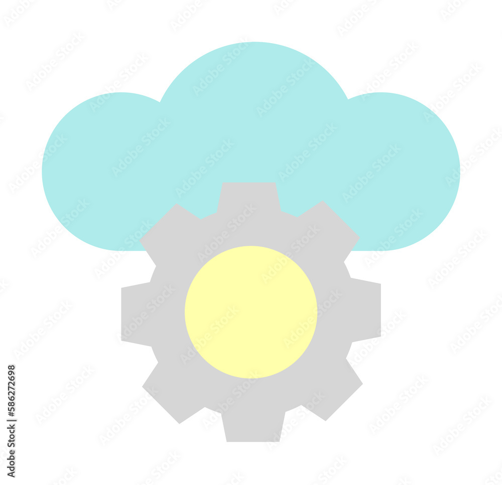 Poster cloud, gear icon. simple color elements of internet storage icons for ui and ux, website or mobile a