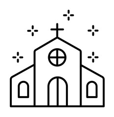 Building, church icon. Simple line, outline of new year icons for ui and ux, website or mobile application