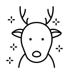 Deer, animal icon. Simple line, outline of new year icons for ui and ux, website or mobile application