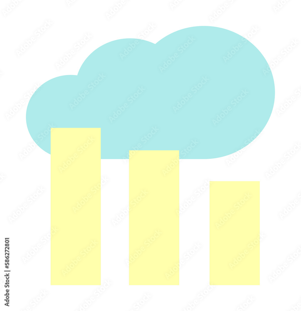 Aufkleber cloud, chart icon. simple color elements of internet storage icons for ui and ux, website or mobile 