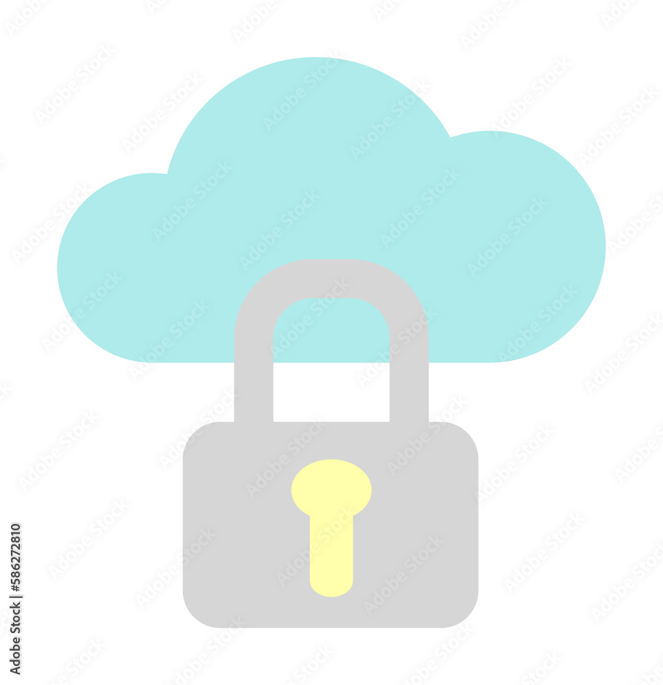 Poster cloud, lock icon. simple color elements of internet storage icons for ui and ux, website or mobile a