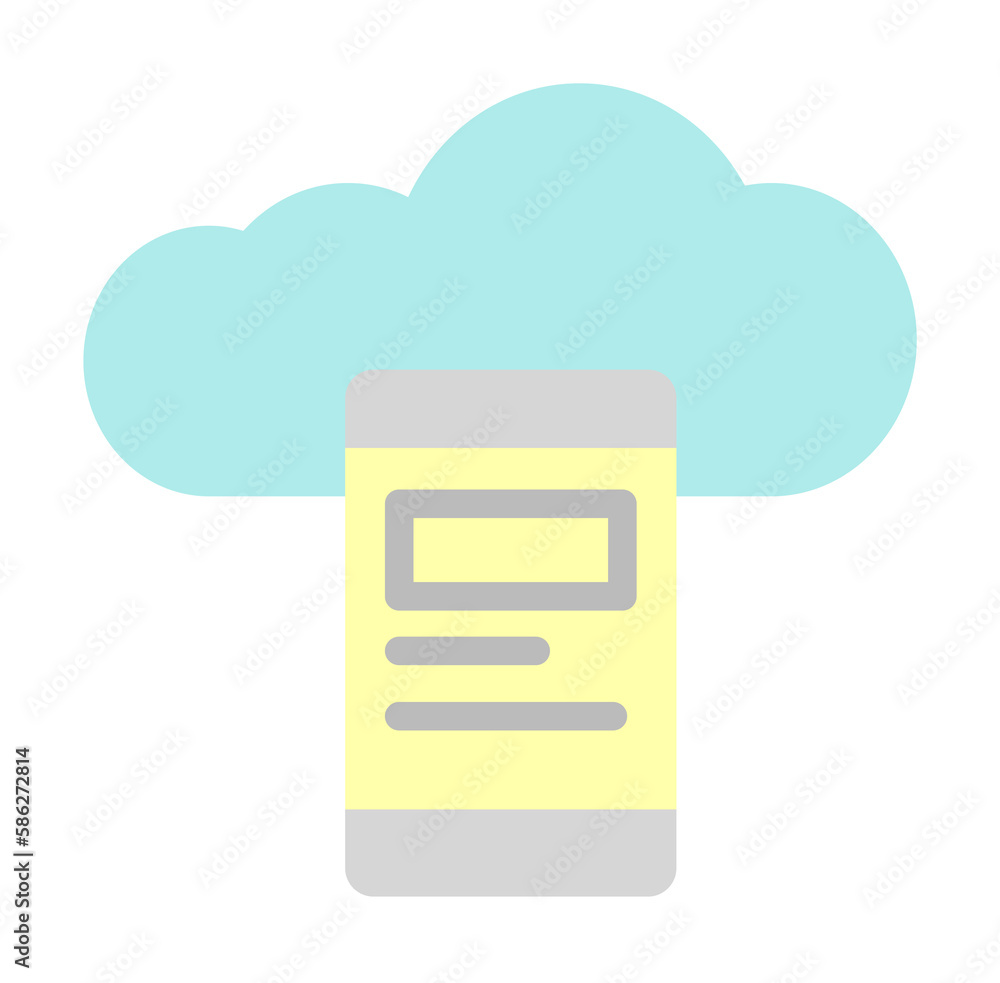 Poster cloud, telephone icon. simple color elements of internet storage icons for ui and ux, website or mob