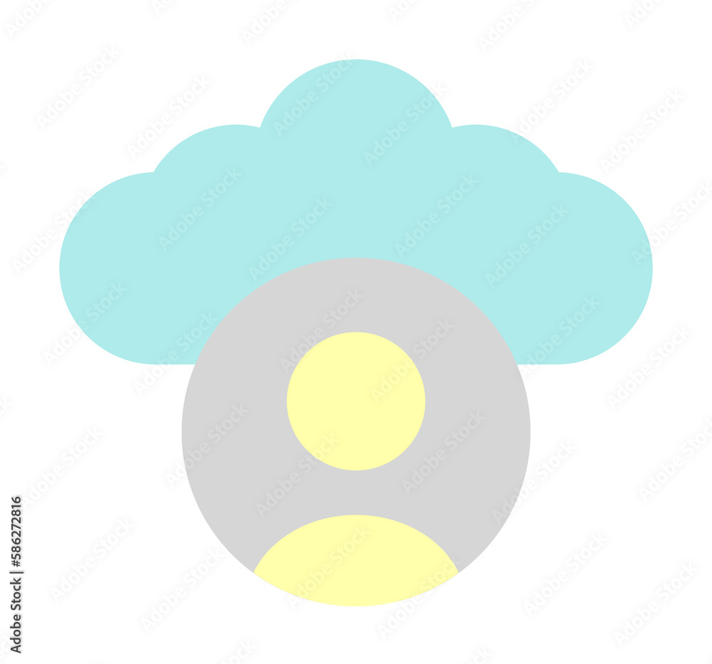 Aufkleber cloud, user icon. simple color elements of internet storage icons for ui and ux, website or mobile a