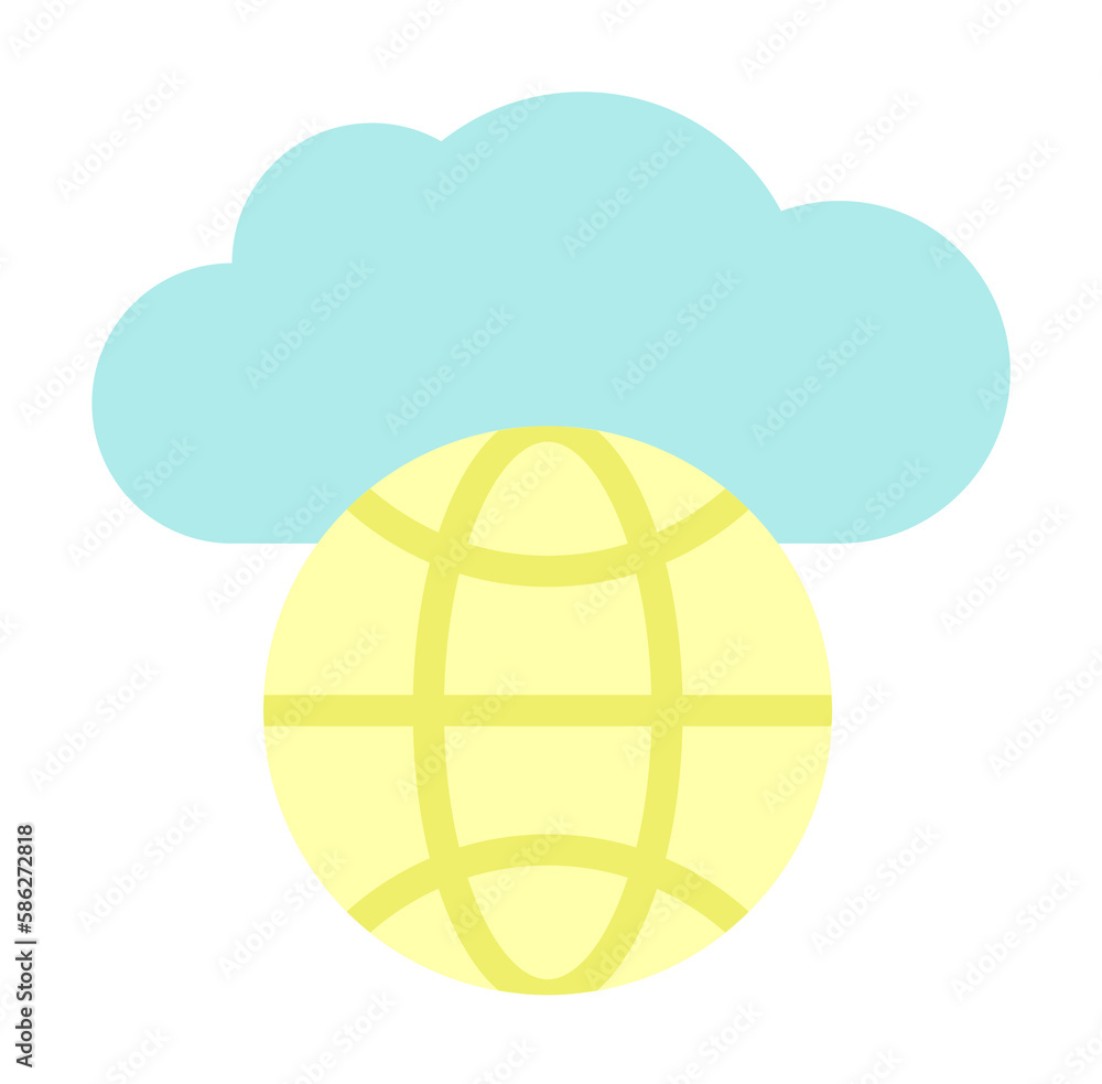Poster cloud, globe icon. simple color elements of internet storage icons for ui and ux, website or mobile 