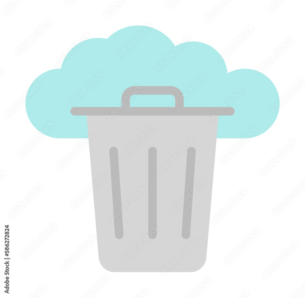 Poster cloud, trash icon. simple color elements of internet storage icons for ui and ux, website or mobile 