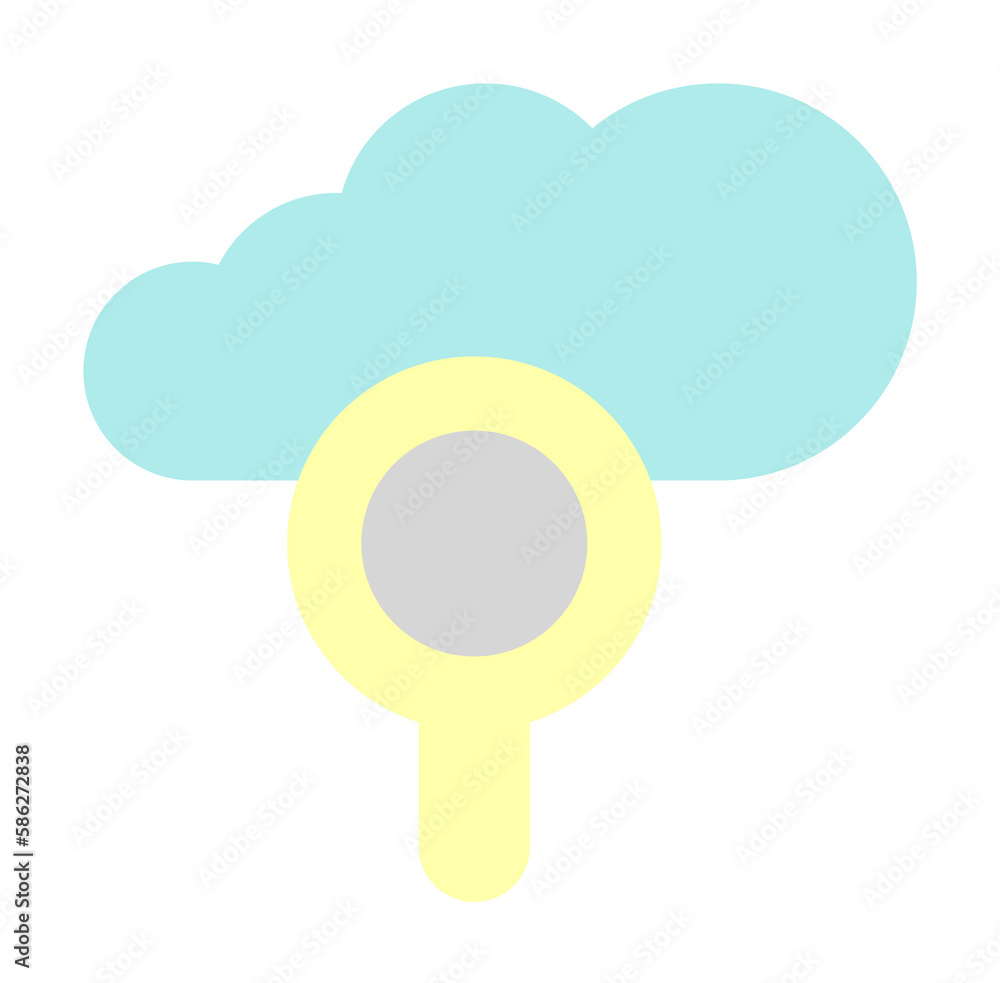 Poster cloud, magnifier icon. simple color elements of internet storage icons for ui and ux, website or mob