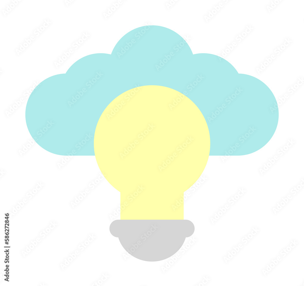 Poster cloud, light bulb icon. simple color elements of internet storage icons for ui and ux, website or mo