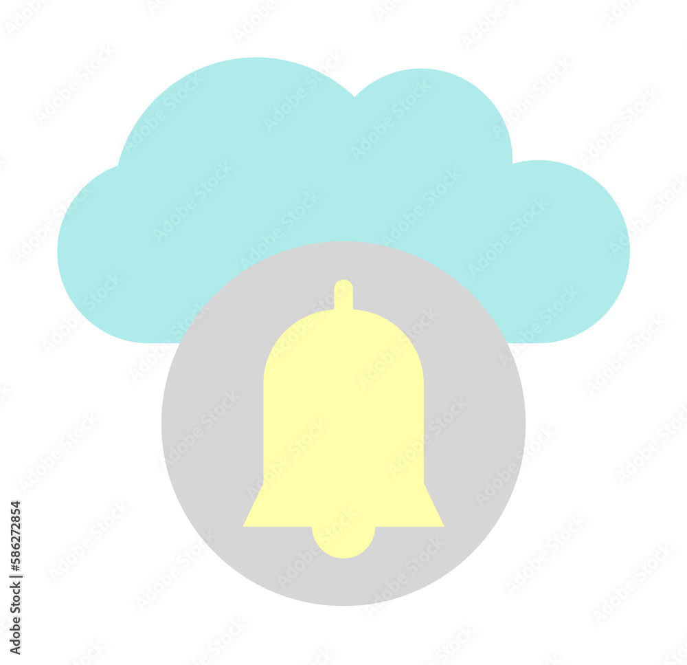 Poster cloud, bell icon. simple color elements of internet storage icons for ui and ux, website or mobile a