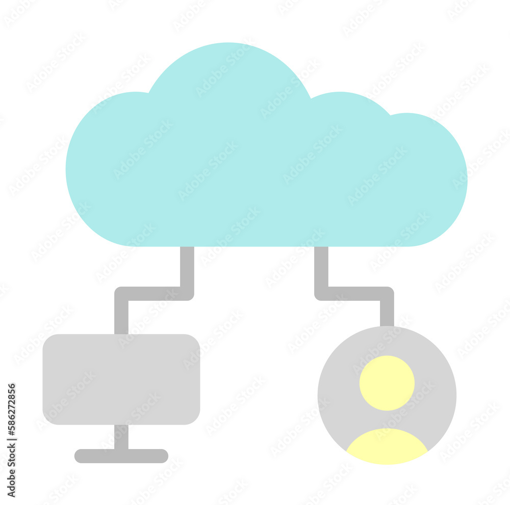 Poster cloud, monitor, user icon. simple color elements of internet storage icons for ui and ux, website or