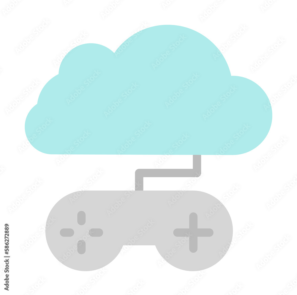 Poster cloud, joystick icon. simple color elements of internet storage icons for ui and ux, website or mobi