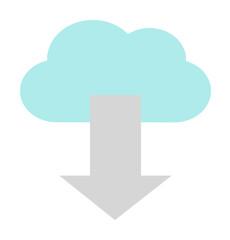 Cloud, arrow, download icon. Simple color elements of internet storage icons for ui and ux, website or mobile application