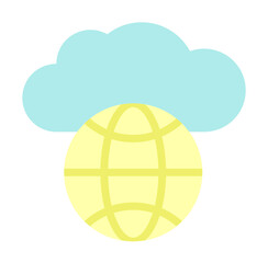 Cloud, globe icon. Simple color elements of internet storage icons for ui and ux, website or mobile application