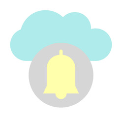 Cloud, bell icon. Simple color elements of internet storage icons for ui and ux, website or mobile application
