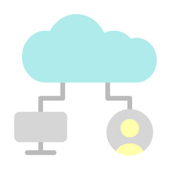 Cloud, monitor, user icon. Simple color elements of internet storage icons for ui and ux, website or mobile application