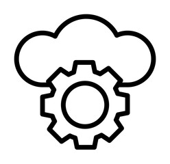 Cloud, gear icon. Simple line, outline elements of internet storage icons for ui and ux, website or mobile application
