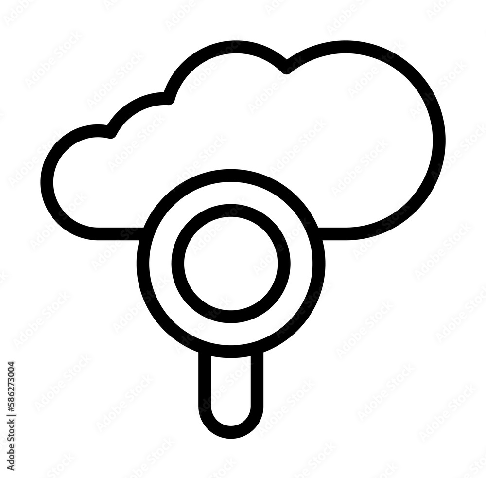 Poster cloud, magnifier icon. simple line, outline elements of internet storage icons for ui and ux, websit