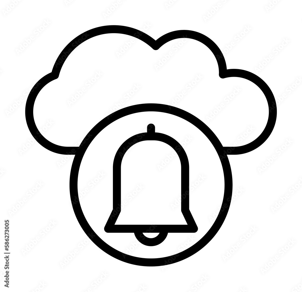 Poster cloud, bell icon. simple line, outline elements of internet storage icons for ui and ux, website or 