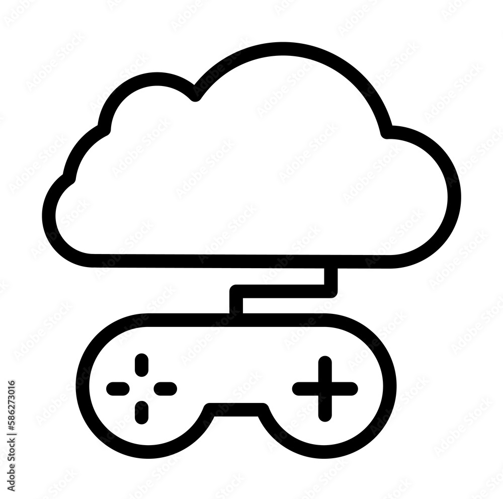 Poster cloud, joystick icon. simple line, outline elements of internet storage icons for ui and ux, website