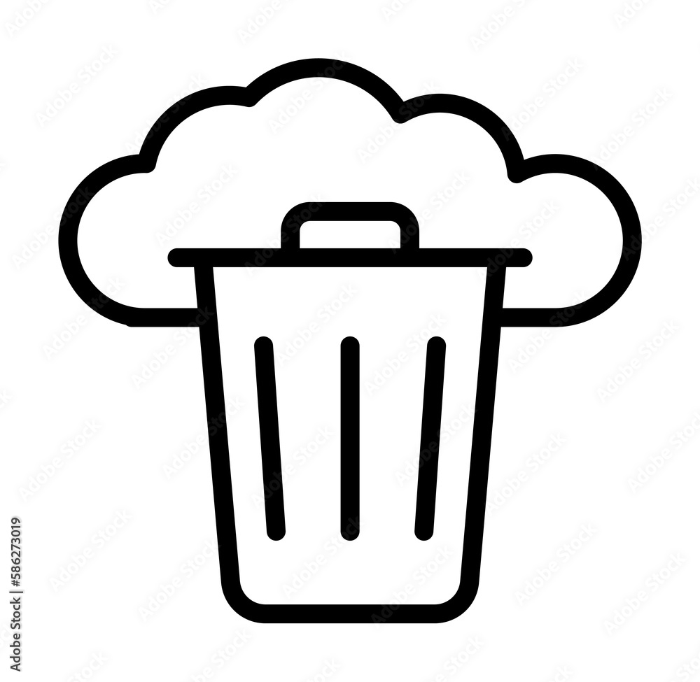 Poster cloud, trash icon. simple line, outline elements of internet storage icons for ui and ux, website or
