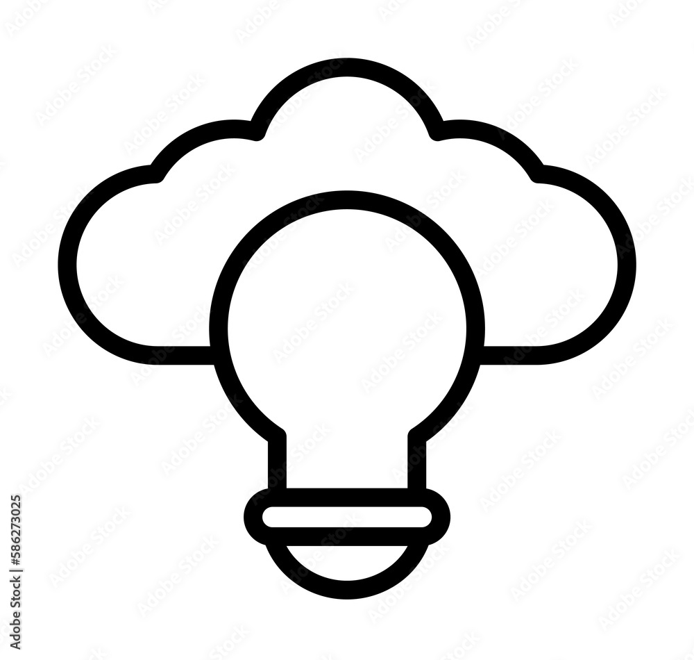 Aufkleber cloud, light bulb icon. simple line, outline elements of internet storage icons for ui and ux, websi