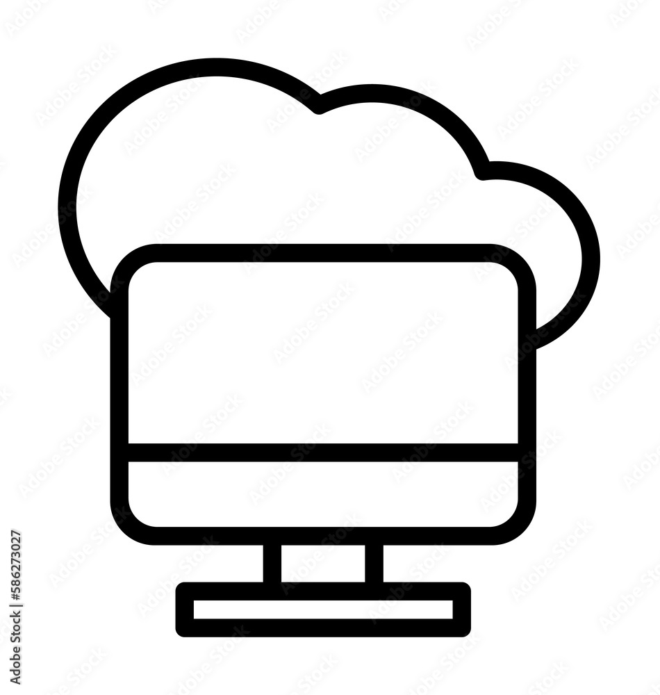 Poster cloud, monitor icon. simple line, outline elements of internet storage icons for ui and ux, website 
