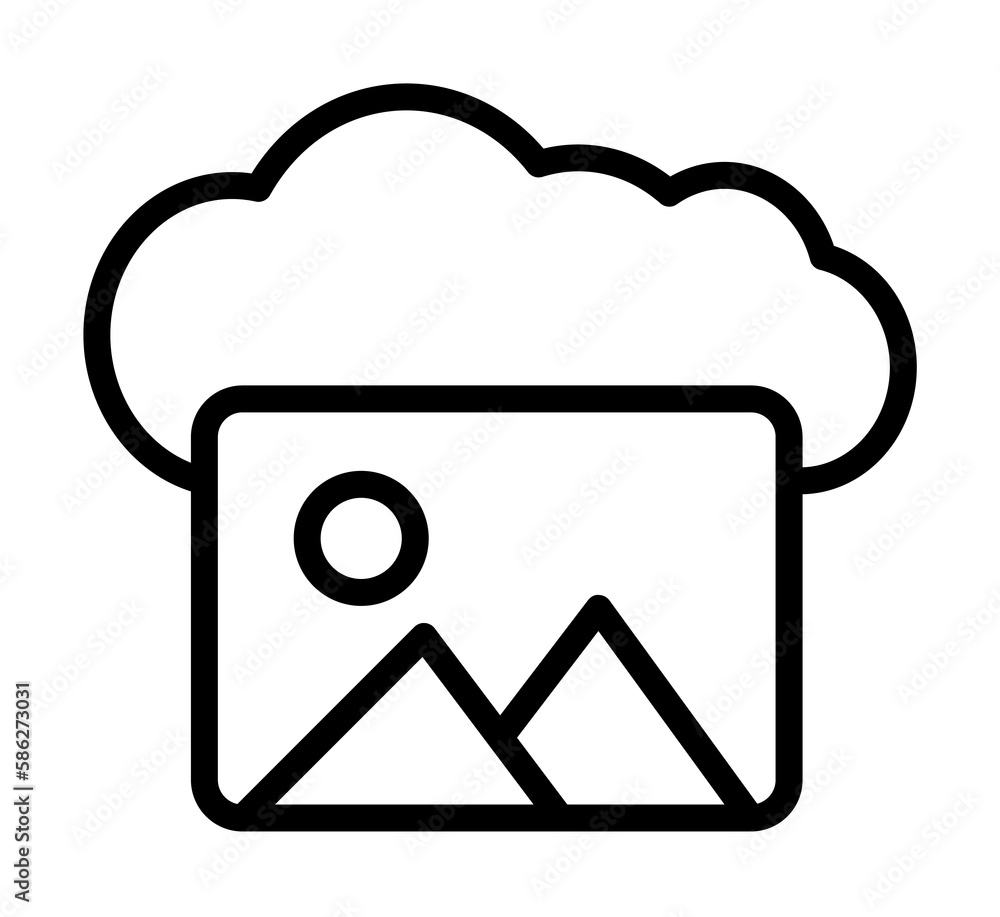 Poster cloud, picture icon. simple line, outline elements of internet storage icons for ui and ux, website 