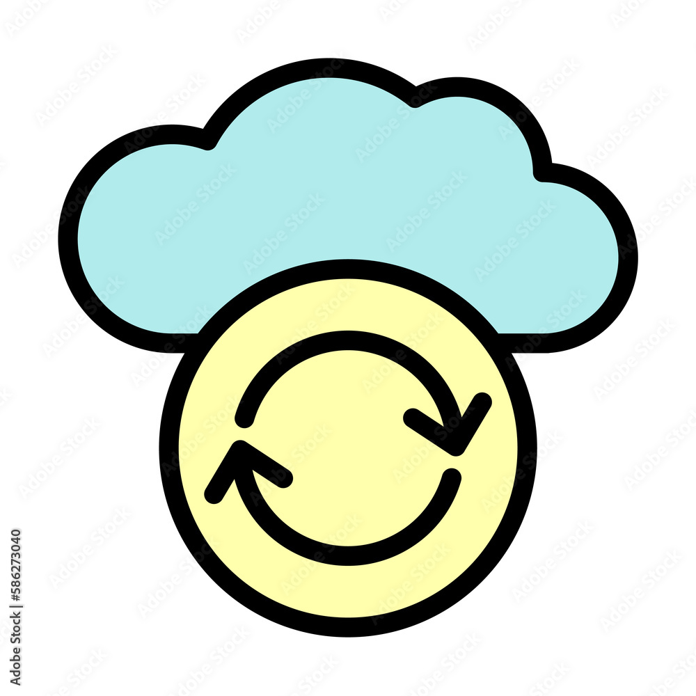 Poster cloud, arrow, update icon. simple color with outline elements of internet storage icons for ui and u