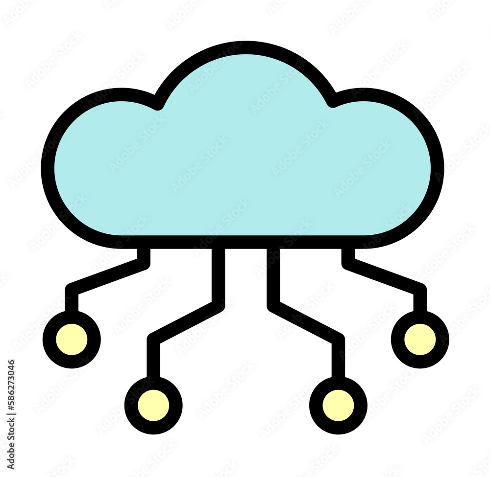 Aufkleber cloud, network icon. simple color with outline elements of internet storage icons for ui and ux, web