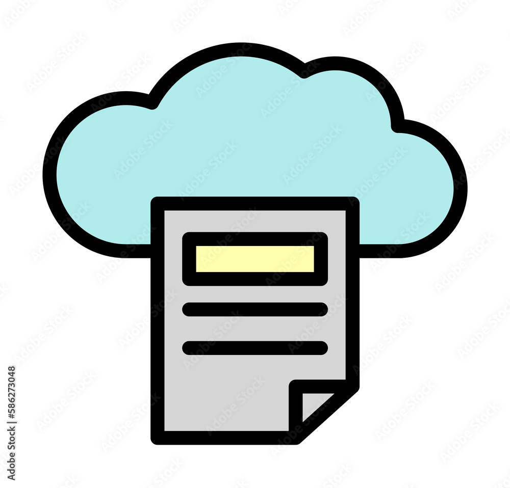 Poster cloud, file icon. simple color with outline elements of internet storage icons for ui and ux, websit