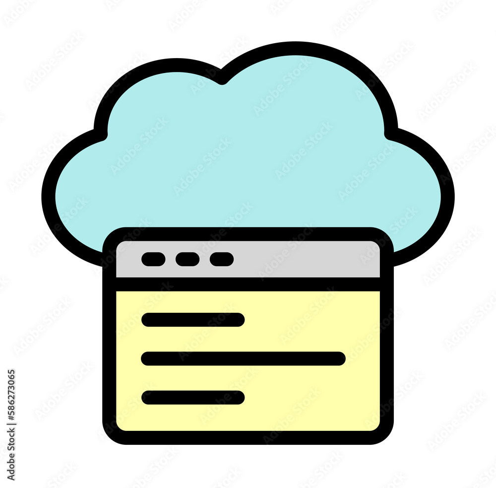 Aufkleber cloud, web site icon. simple color with outline elements of internet storage icons for ui and ux, we