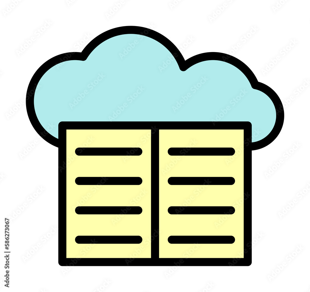 Poster cloud, book icon. simple color with outline elements of internet storage icons for ui and ux, websit