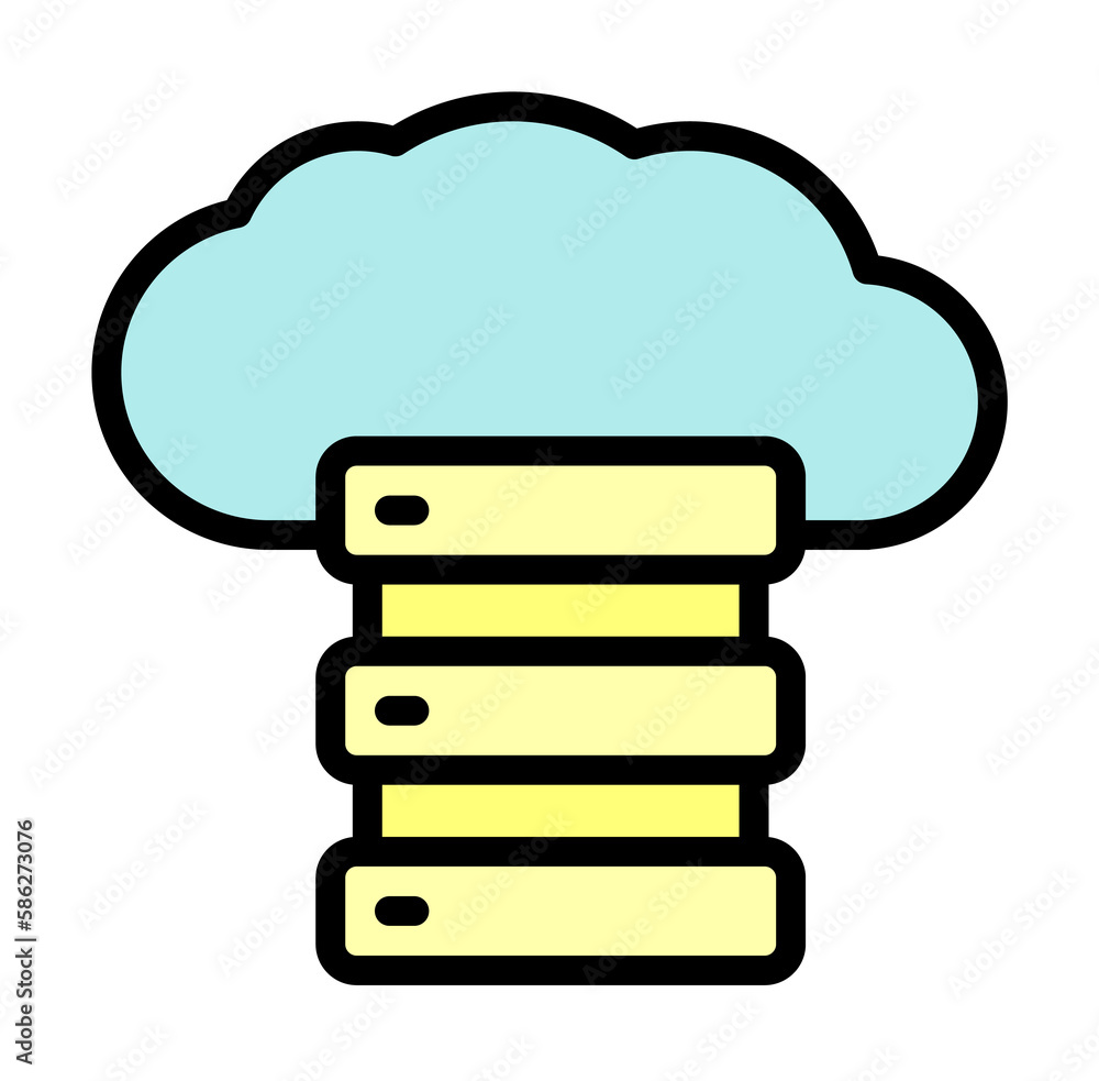 Poster cloud, data icon. simple color with outline elements of internet storage icons for ui and ux, websit