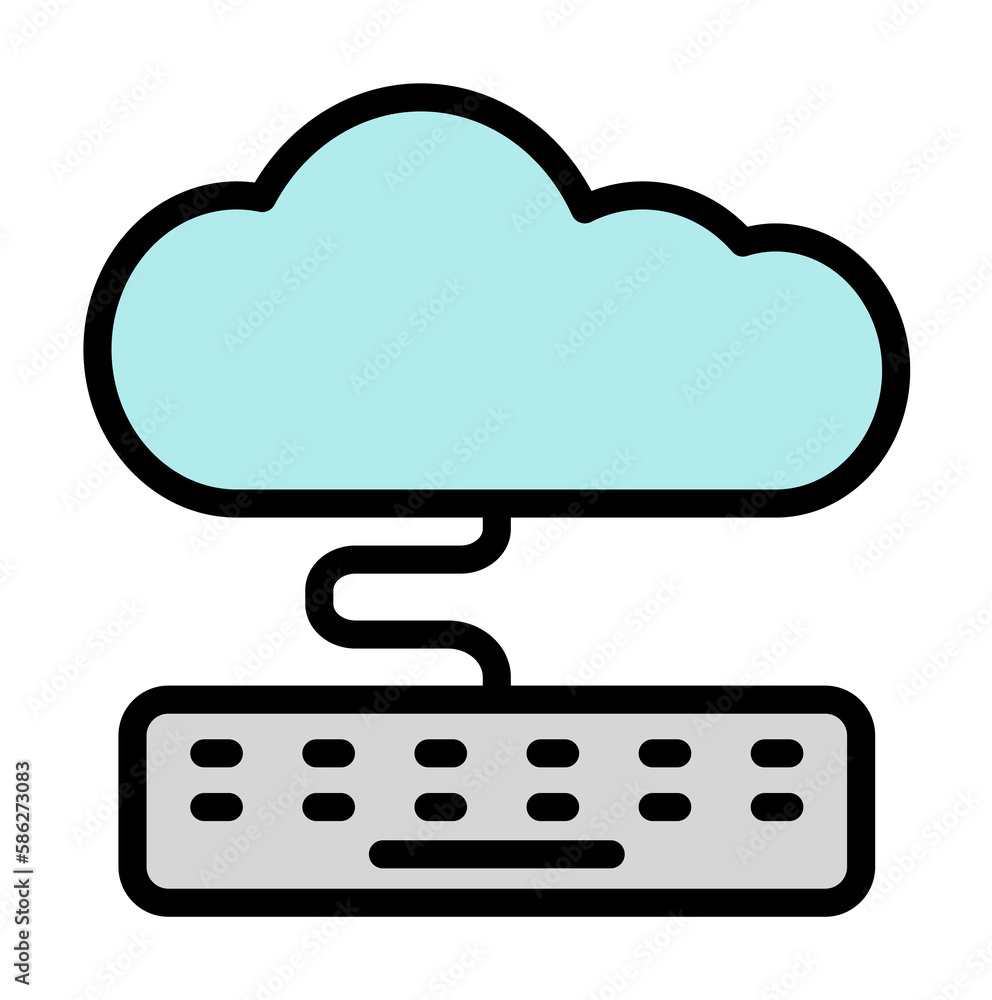 Aufkleber cloud, keyboard icon. simple color with outline elements of internet storage icons for ui and ux, we
