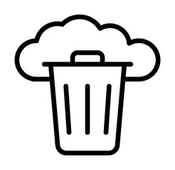 Cloud, trash icon. Simple line, outline elements of internet storage icons for ui and ux, website or mobile application