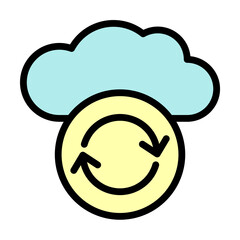 Cloud, arrow, update icon. Simple color with outline elements of internet storage icons for ui and ux, website or mobile application