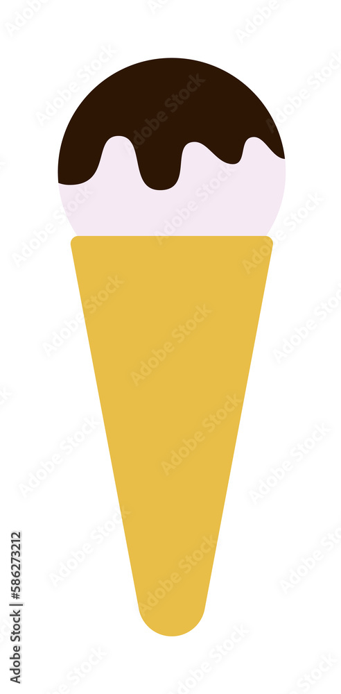 Poster ice-cream in a horn flat icon. element of beach holidays colored icon for mobile concept and web app