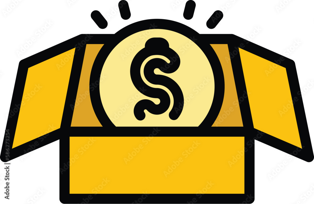 Poster dollar box icon. outline dollar box vector icon for web design isolated on white background color fl