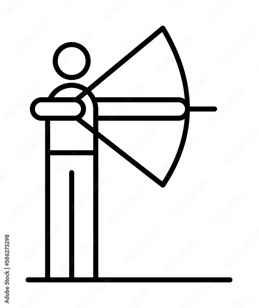 Poster aim archery icon. element of conceptual figures icon for mobile concept and web apps. thin line aim 