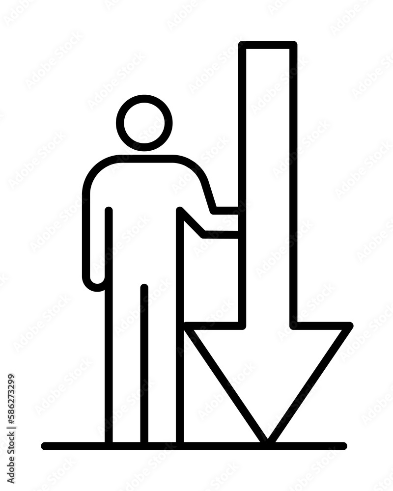 Aufkleber arrow down icon. element of conceptual figures icon for mobile concept and web apps. thin line arrow